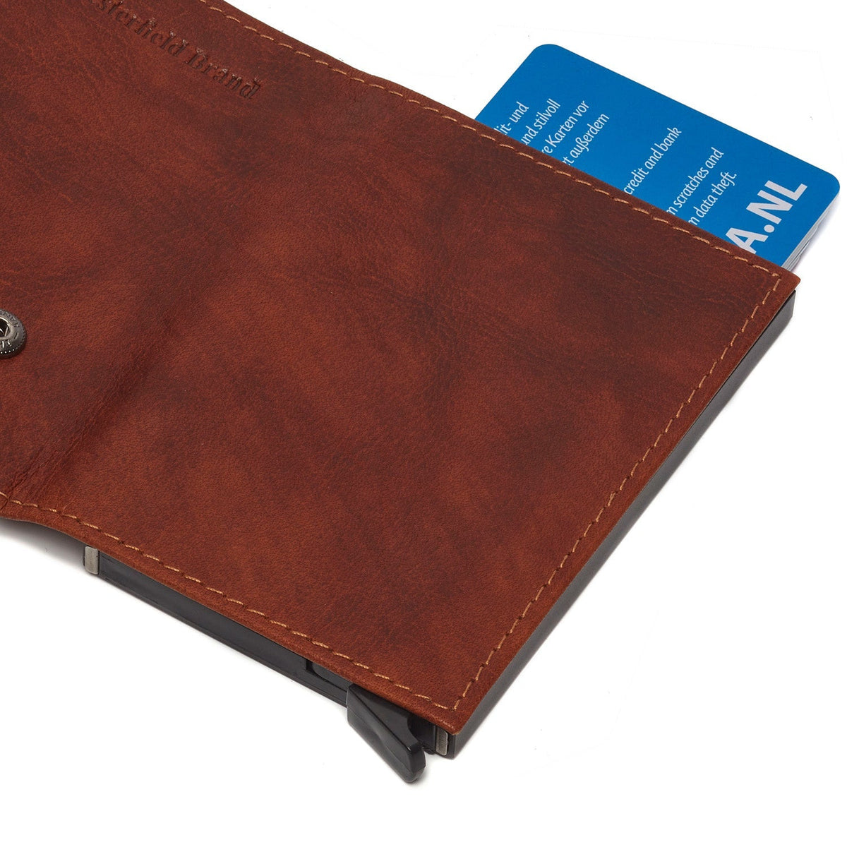 Cognac Leather Card Holder Mannheim, detail view 5