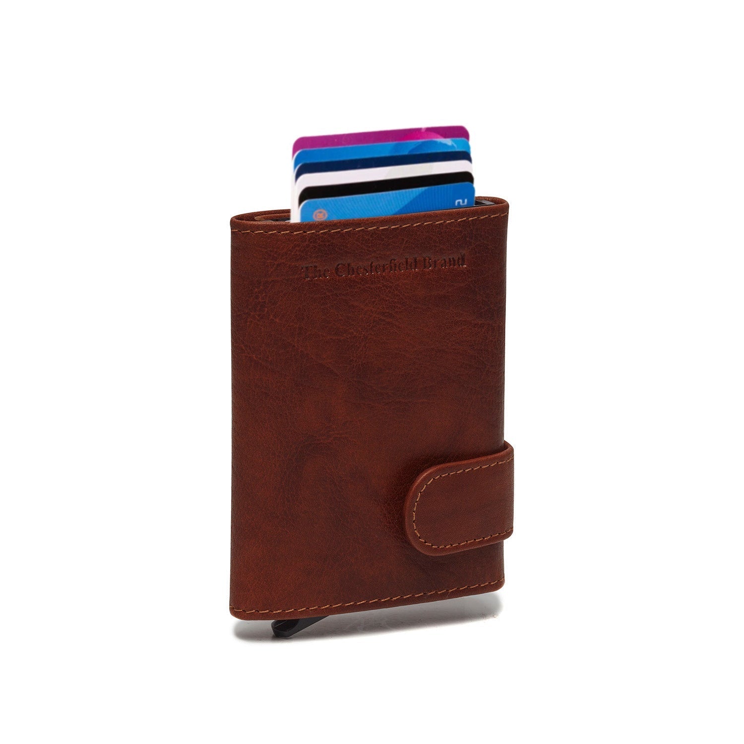 Cognac Leather Card Holder Mannheim, front view