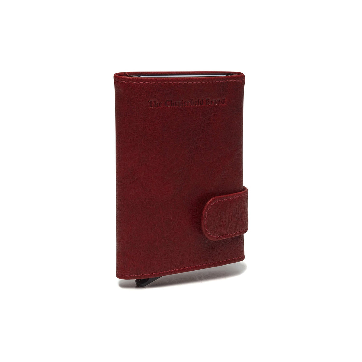 Red Leather Card Holder Mannheim, detail view 4