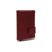 Red Leather Card Holder Mannheim, detail view 4