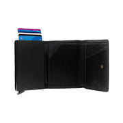 Black Leather Card Holder Palma, detail view 3