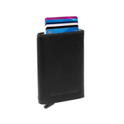 Black Leather Card Holder Palma, front view
