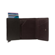 Brown Leather Card Holder Palma, detail view 3