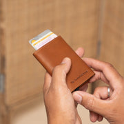 Cognac Leather Card Holder Palma, product view 2