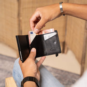 Black Leather Card Holder Paris, product view 3
