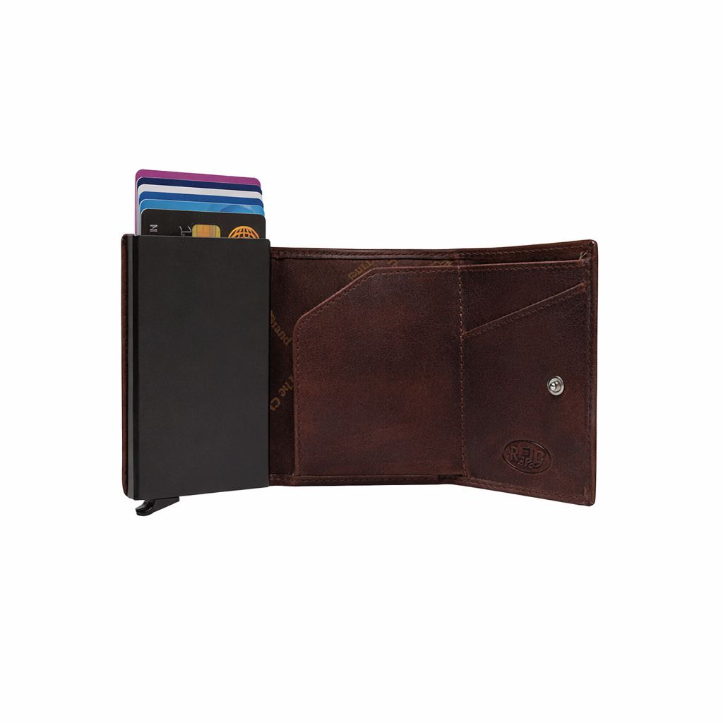 Brown Leather Card Holder Paris, detail view 3