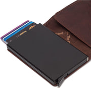 Brown Leather Card Holder Paris, detail view 4