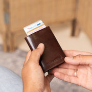 Brown Leather Card Holder Paris, product view 2