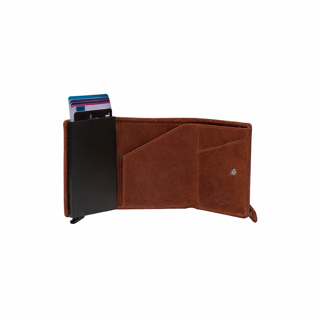 Cognac Leather Card Holder Paris, detail view 3
