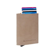 Off White Leather Card Holder Paris, front view