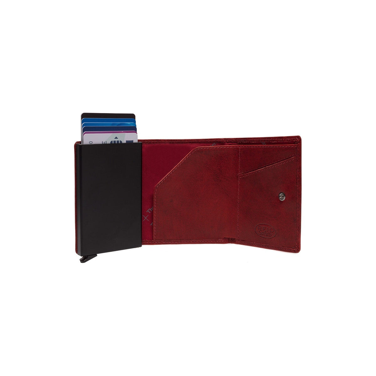 Red Leather Card Holder Paris, detail view 3