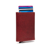 Red Leather Card Holder Paris, front view