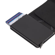 Black Leather Card Holder Portland, detail view 4