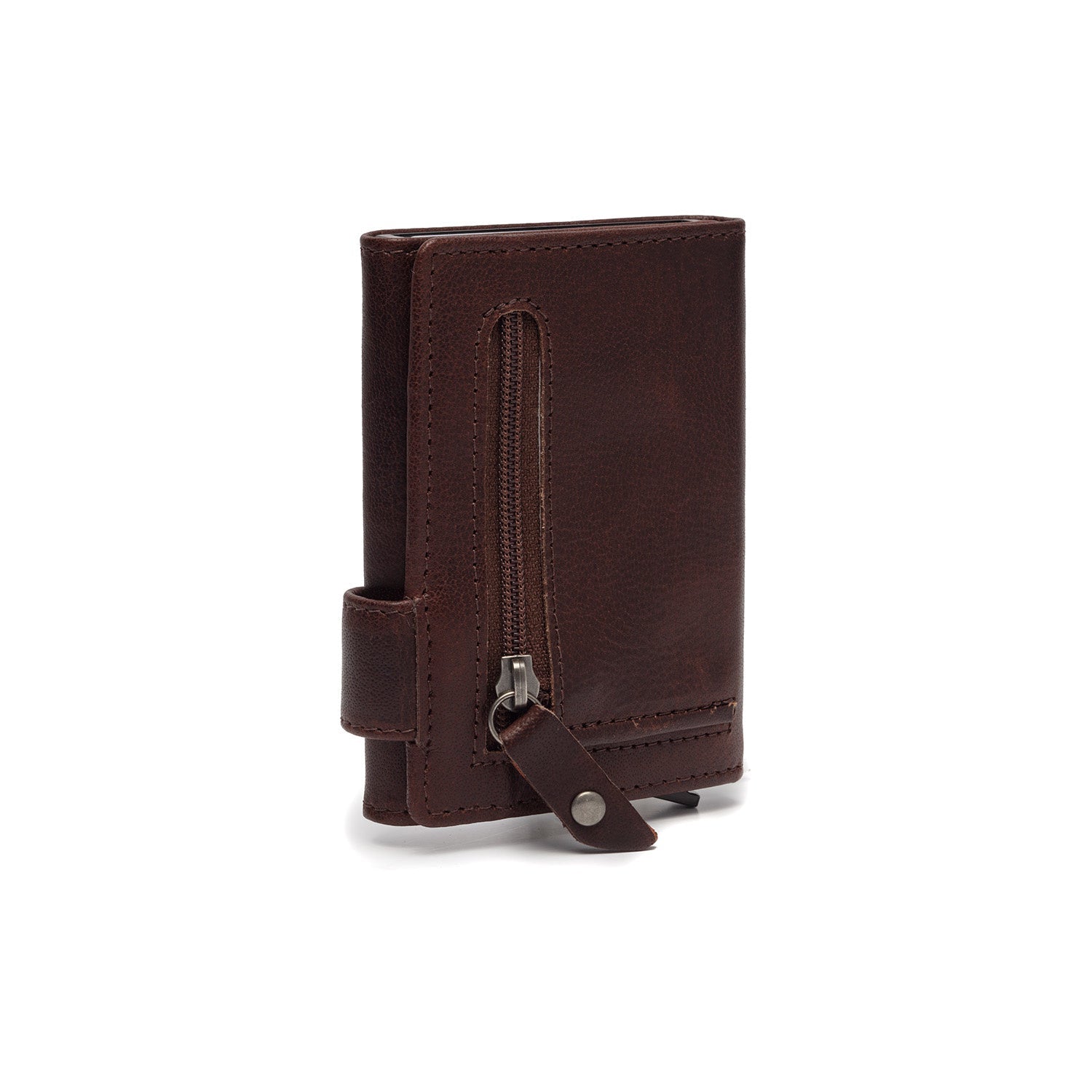 Brown Leather Card Holder Portland, detail view 1