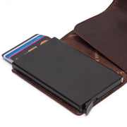 Brown Leather Card Holder Portland, detail view 4