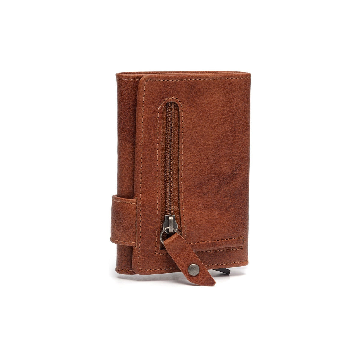 Cognac Leather Card Holder Portland, detail view 1