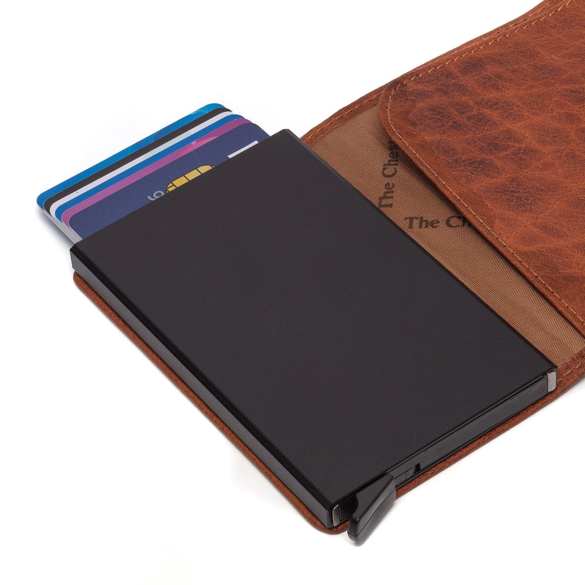 Cognac Leather Card Holder Portland, detail view 4