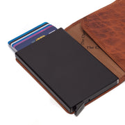 Cognac Leather Card Holder Portland, detail view 4