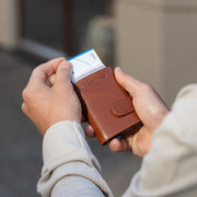 Cognac Leather Card Holder Portland, product view 2