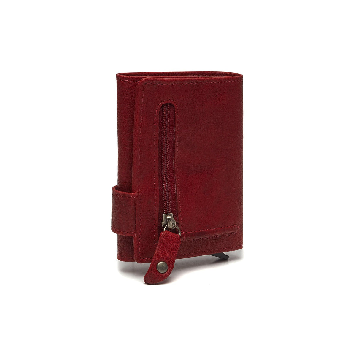 Red Leather Card Holder Portland, detail view 1