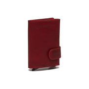 Red Leather Card Holder Portland, detail view 6