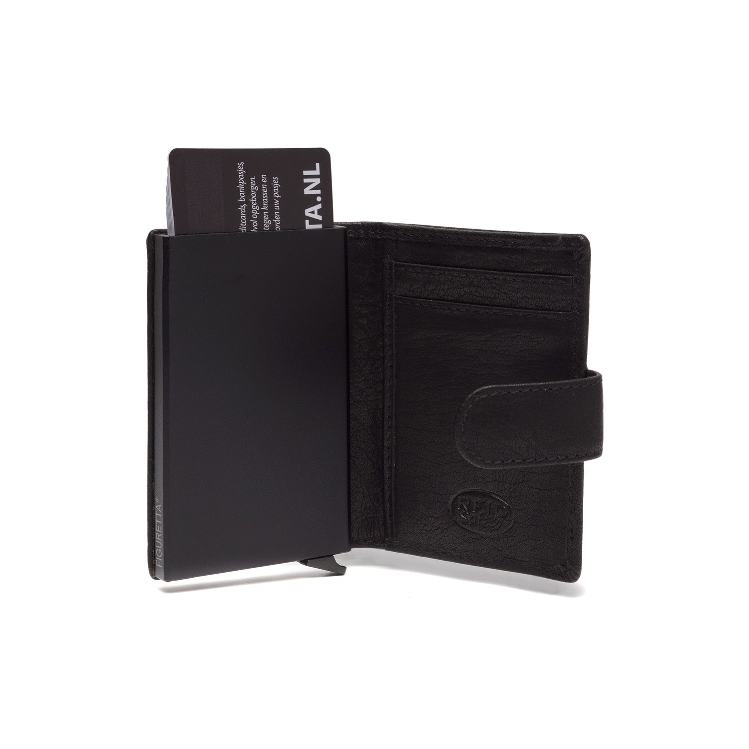 Black Leather Card Holder Prague, detail view 3