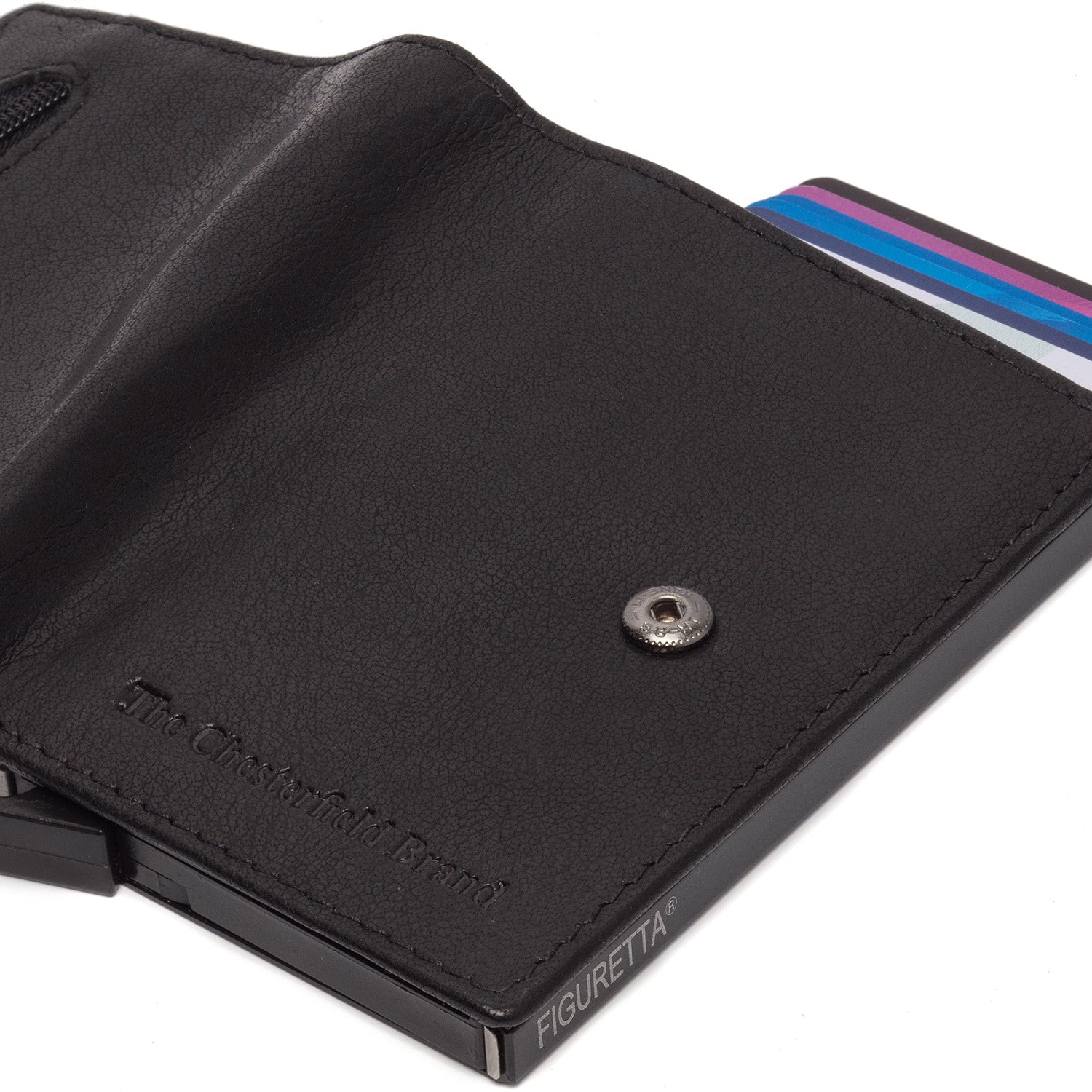 Black Leather Card Holder Prague, detail view 5