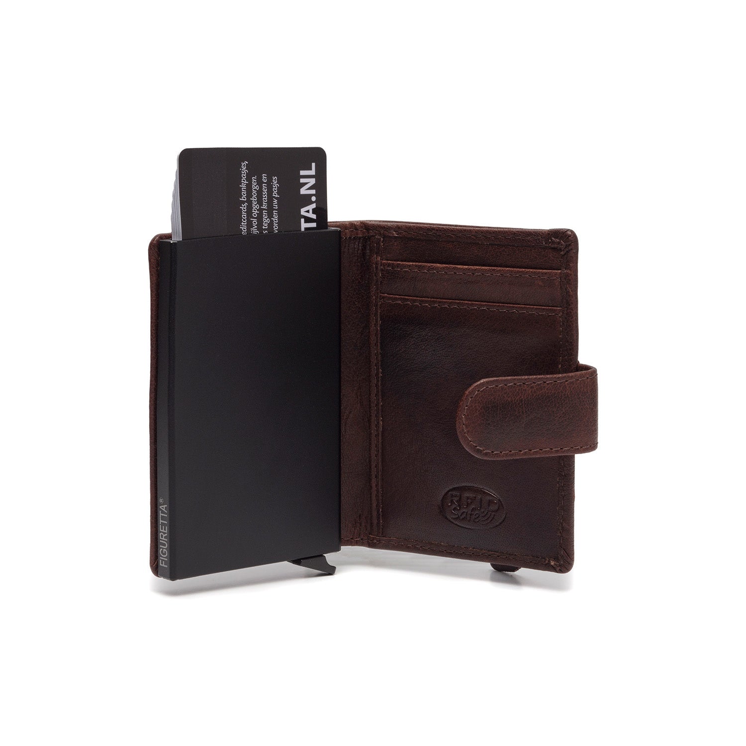 Brown Leather Card Holder Prague, detail view 3