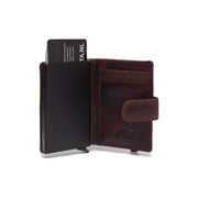 Brown Leather Card Holder Prague, detail view 3