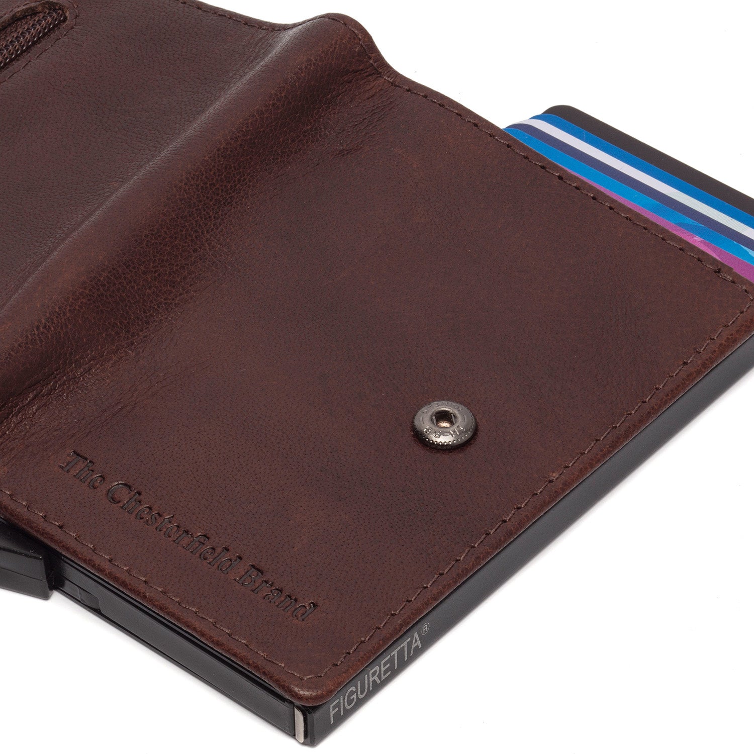 Brown Leather Card Holder Prague, detail view 5