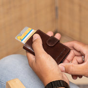 Brown Leather Card Holder Prague, product view 2