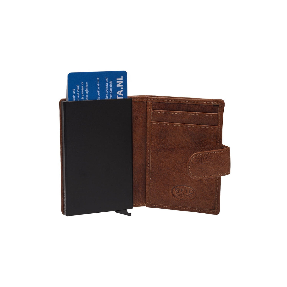 Cognac Leather Card Holder Prague, detail view 1