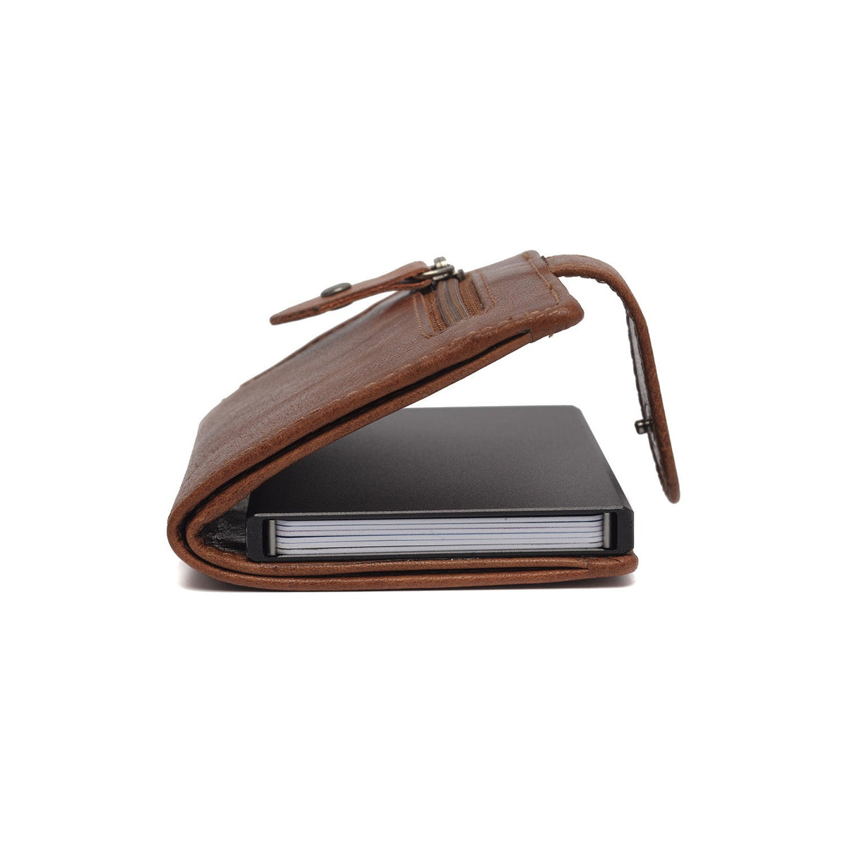 Cognac Leather Card Holder Prague, detail view 3