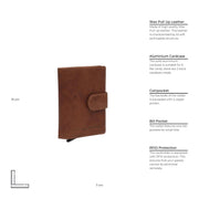 Cognac Leather Card Holder Prague, detail view 5