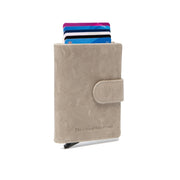 Off White Leather Card Holder Prague, front view