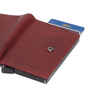Red Leather Card Holder Prague, detail view 3