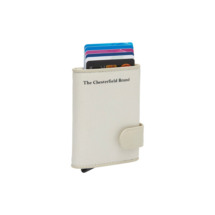 Off White Leather Card Holder Sabana, front view