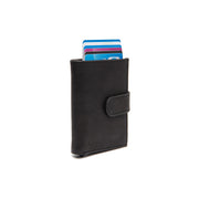 Black Leather Card Holder Torola, front view