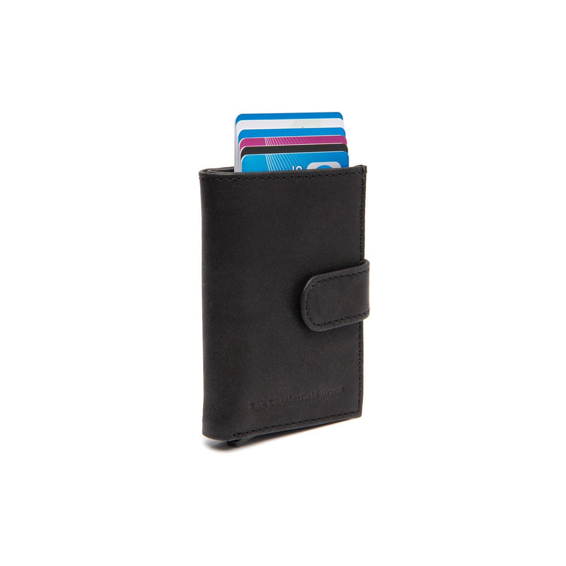 Black Leather Card Holder Torola, front view