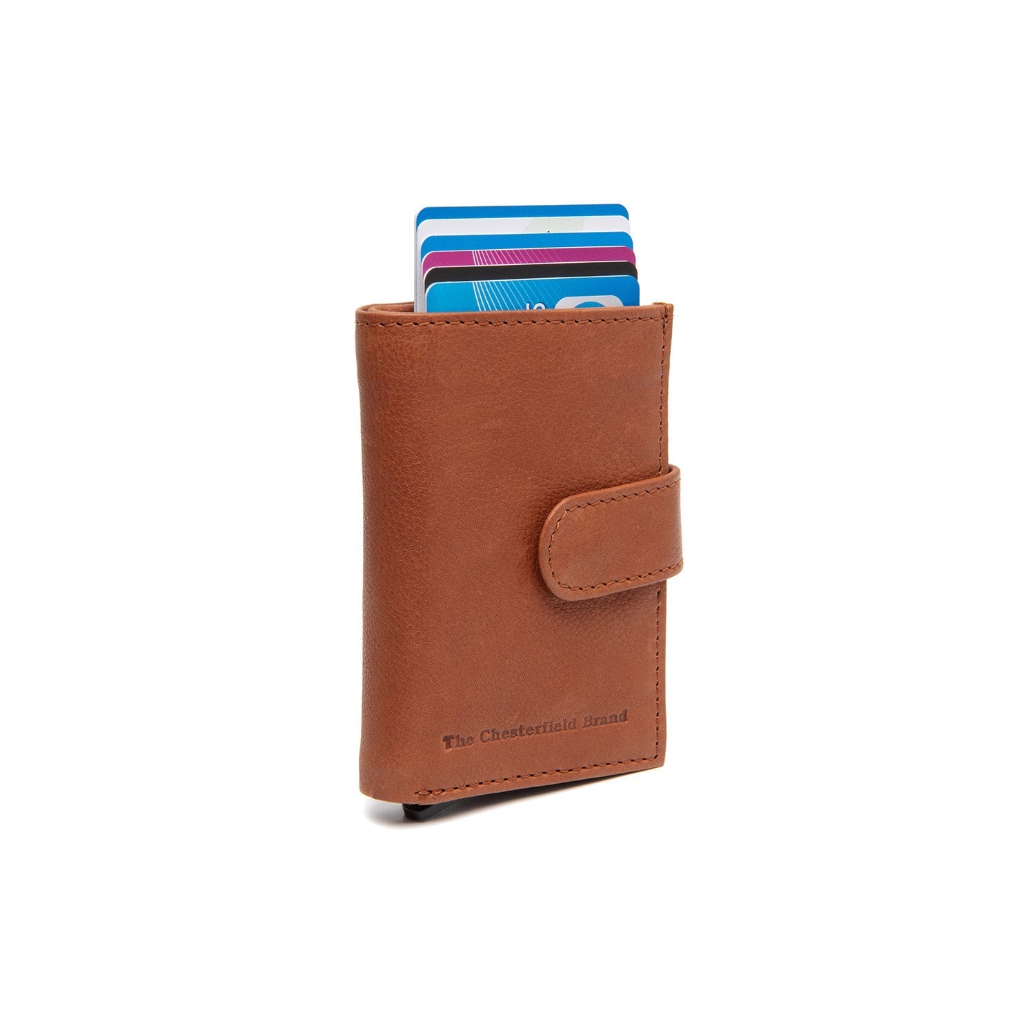 Cognac Leather Card Holder Torola, front view