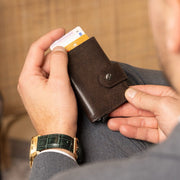 Brown Leather Card Holder Varrano, product view 2