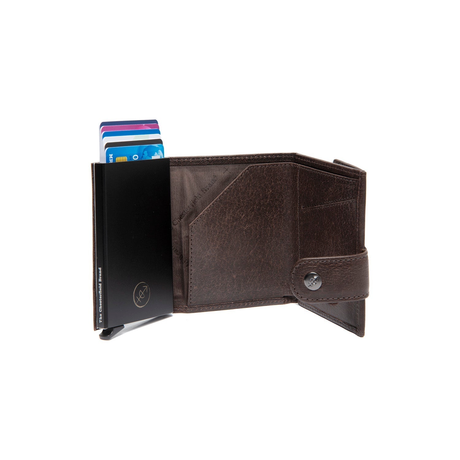Brown Leather Card Holder Varrano, product view 3