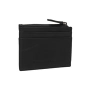 Black Leather Card Wallet, front view