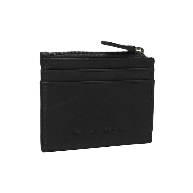 Black Leather Card Wallet, front view