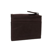 Brown Leather Card Wallet, front view