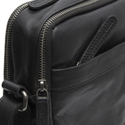 Black Leather Crossbody Bag Alva, detail view 1