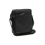 Black Leather Crossbody Bag Alva, front view