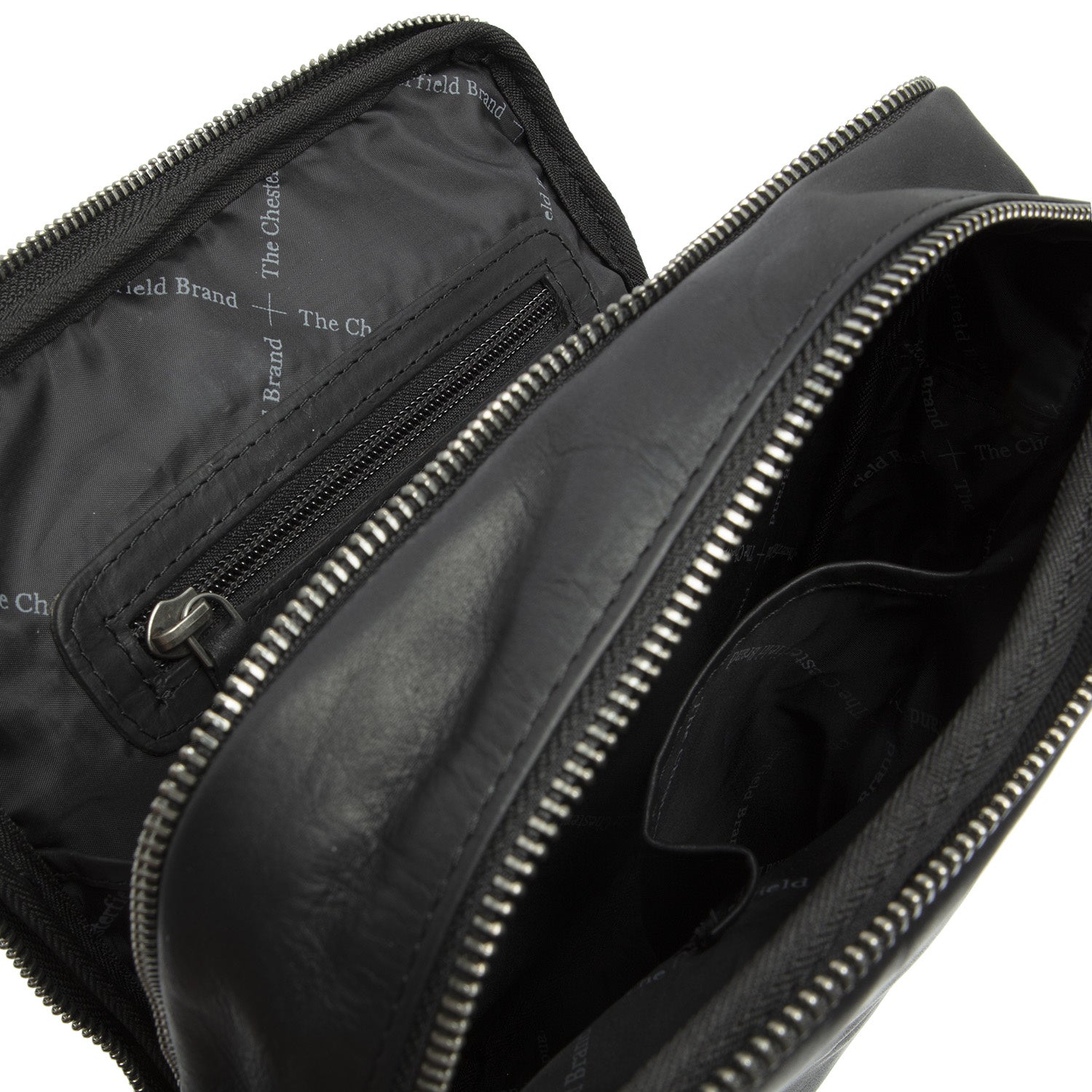 Black Leather Crossbody Bag Alva, product view 3