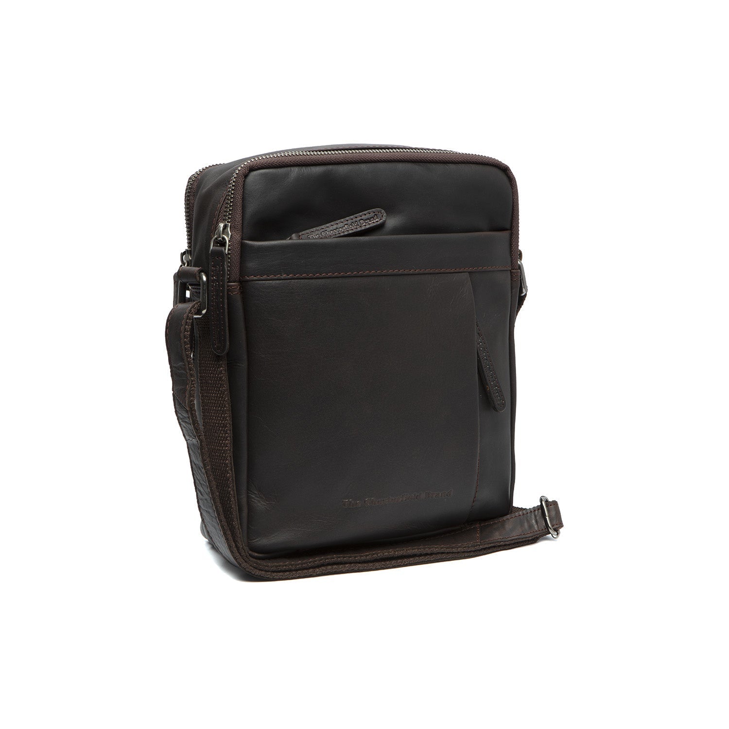Brown Leather Crossbody Bag Alva, front view