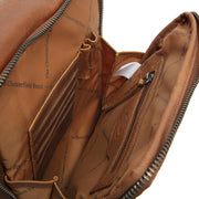 Cognac Leather Crossbody Bag Alva, detail view 1